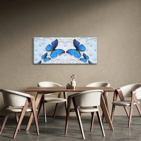 Tablou - Fluturi albaștri (120x50 cm)