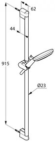 Set dus Kludi, Freshline, 3S, cu bara de 90 cm, crom