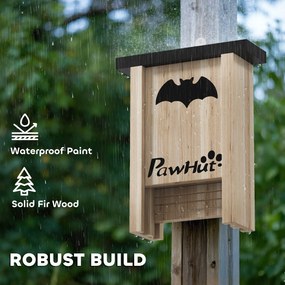 PawHut Set de 3 Căsuțe pentru Lilieci din Lemn de Brad, 18x6x22.5 cm, Lemn Natural | Aosom Romania