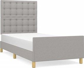 vidaXL Cadru de pat fără saltea, gri deschis, 100x200 cm, textil