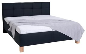 Pat tapițat MARIA 180x200 cm cu saltea și spațiu de depozitare, antracit