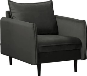 Fotoliu gri închis cu tapițerie din catifea Juli – Ropez