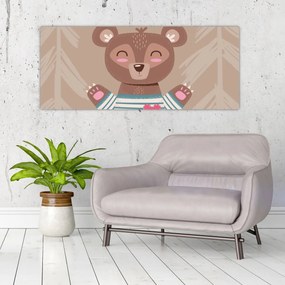 Tablou - Ursuleț de pluș în tricou cu dungi (120x50 cm)