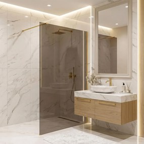 Paravan de dus Rea Flexi Brown / Brush Gold 110