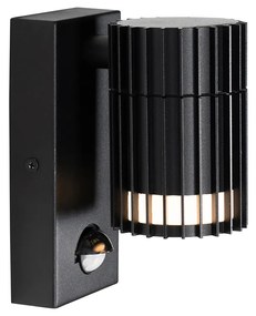 Lampa de perete exterioara de design neagra cu senzor de miscare IP44 - Boris