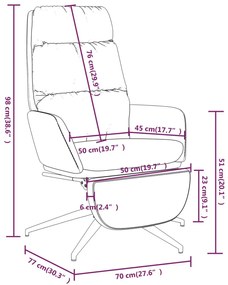 Scaun de relaxare cu suport de picioare, maro, textil Maro