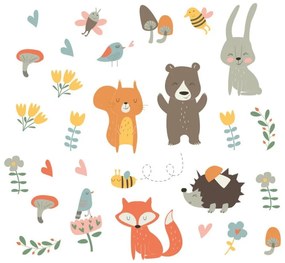 Set autocolante pentru perete Ambiance Funny Scandinavian Animals