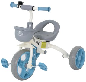 AIYAPLAY Tricicletă evolutivă pentru copii, tricicletă pentru copii de 2 până la 5 ani cu coș frontal și roți EVA, 72 x 52 x 61 cm, albastru | Aosom Romania