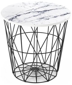 Măsuță de cafea HARISSA 41x42 cm negru/alb decor marmorat