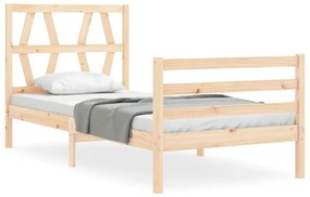 3194341 vidaXL Cadru de pat cu tăblie single, lemn masiv