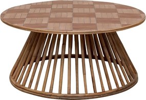 Masuta de cafea din rattan si blat ceramic roz, "Chandra"