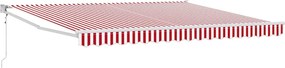 vidaXL Cortina Retractabilă Roșu și Alb 400 × 300 cm