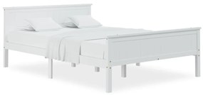 322185 vidaXL Cadru de pat, alb, 160x200 cm, lemn masiv de pin