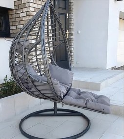 Scaun suspendat gri cu suport pentru picioare DOMINIKANA WAVES