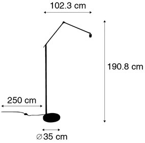 Lampa de podea moderna neagra ajustabila - Editor