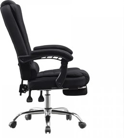 RESIGILAT- Scaun directorial, suport picioare, reglabil, Material textil, Negru