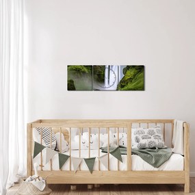 Tablou cu cascade (cu ceas) (90x30 cm)