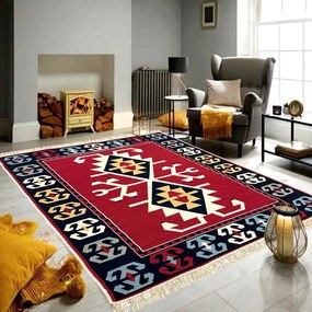 Covor tesut traditional, anatolian rosu, mai multe dimensiuni