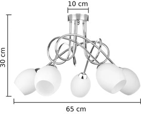Lustră aplicată TWIST WHITE 5xE14/40W/230V