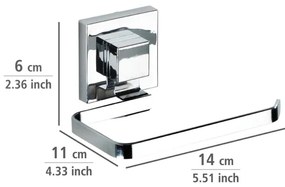 WENKO 22687100 - Suport pentru hârtie igienică VACUUM-LOC QUADRO ED, 14 x 11 cm, crom lucios