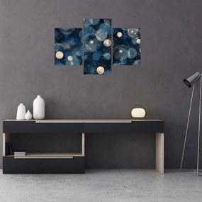 Tablou - Inele Albastru-Aurii (90x60 cm)