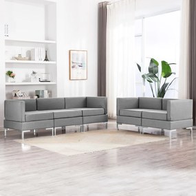 3052789 vidaXL Set de canapele, 5 piese, gri deschis, material textil