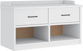 vidaXL Bancă pentru hol „SANDNES” albă 87x40x50 cm, lemn masiv de pin