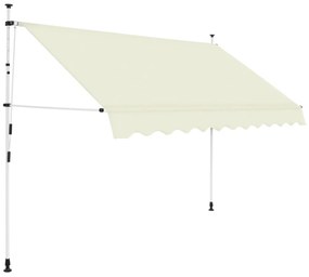 vidaXL Copertină retractabilă manual, crem, 300 cm