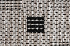 Covor sisal Floorlux 20079 Pătrat argintiu si negru - SECUNDAR-COTATI PRODUSUL