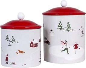 Cutie metalică artizanală lucrată manual, cu motiv de iarnă, multicolor, 12,5 × 16 cm, „Vinterland"
