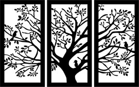 Decoratiuni perete - M124, negru, metal, 103x65 cm