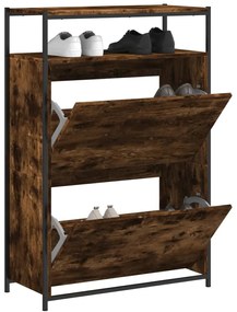 vidaXL Pantofar, stejar fumuriu, 75x34x112 cm, lemn compozit