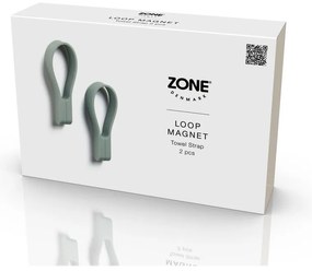 Clipsuri pentru prosoape verde prăfuit 2 buc. din silicon Loop – Zone
