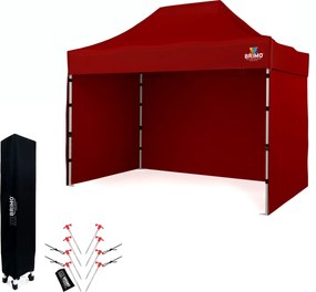 Stan de Vânzare 2 x 3 m SUPER Oțel | Montaj în 2 minute | BRIMO - cu 3 pereți - Roșu