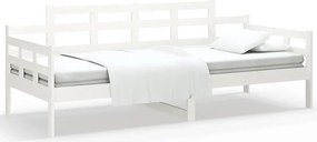 vidaXL Pat de zi, alb, 80x200 cm, lemn masiv de pin