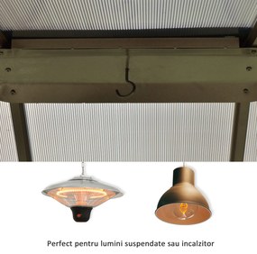 Foisor cu Plasa de tantari Outsunny, Acoperisin Policarbonat, Maro, 3.6x3m | Aosom RO