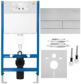 Cadru WC incastrat K011A-Q Rea cu buton T crom periat