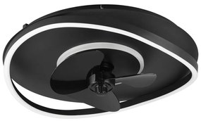 Plafonieră negru-mat LED Sortland – Trio