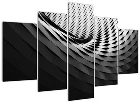 Tablou abstract - spirală alb neagră (150x105 cm)