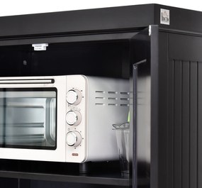 HOMCOM Armoarie de bucătărie bufet de bucătărie multi-spații de depozitare rafturi reglabile 4 uși și sertar mare 76,2 x 40,2 x 183 cm negru | Aosom Romania