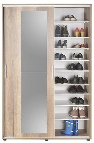 Pantofar Adore Porto cu cuier, 2 usi cu oglinda, 12 rafturi, capacitate 35 perechi incaltaminte, 120 x 212 x 40 Cm