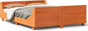 vidaXL Cadru de pat fără saltea, maro ceruit 140x200 cm lemn masiv pin