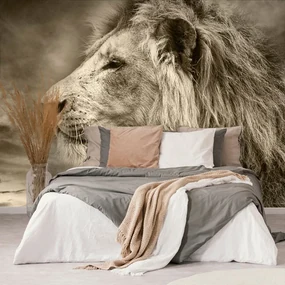 Tapet autoadeziv leul african în design sepia