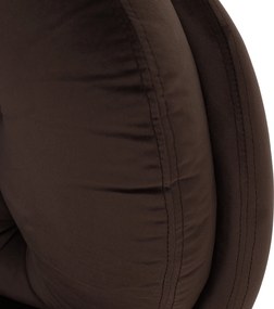 Scaun pivotant de lux cu suport pentru picioare, ţesătură Velvet maro, ADELMO