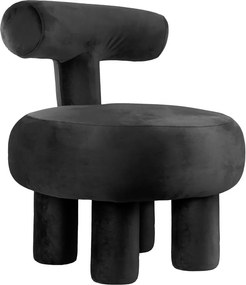 Fotoliu negru cu tapițerie din catifea Abrazo – Leitmotiv