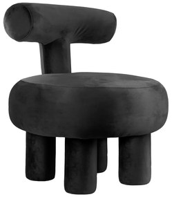 Fotoliu negru cu tapițerie din catifea Abrazo – Leitmotiv