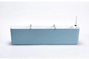 Jardinieră auto-udare Plastia Berberis 80, gri-albastru + alb, 80 cm