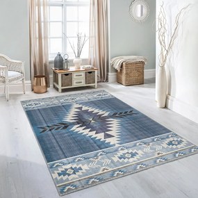 Covor albastru lavabil 160x230 cm Ethnic Geo – Mila Home
