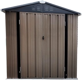 Depozit grădină pentru scule din tablă, maro / antracit, 2x1,3 m, RADOL