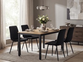 PROMOTIE Scaun din catifea neagra LAVA ONYX cu picioare negre II. calitate